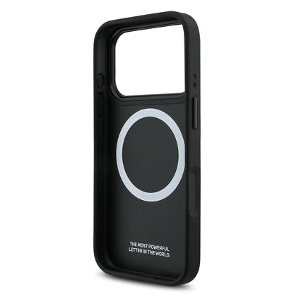 iPhone 17 Pro Kılıf BMW Orjinal Lisanslı M-safe Şarj Özellikli M Logolu Üç Şeritli Delikli Deri Kılıf