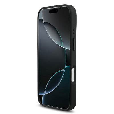 Apple iPhone 17 Pro Kılıf BMW Orjinal Lisanslı M-safe Şarj Özellikli Metal BMW ve M Logolu PU Karbon Tasarımlı Kapak Siyah