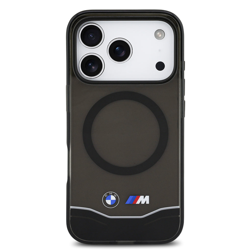 iPhone 17 Pro Kılıf BMW Orjinal Lisanslı M-safe Şarj Özellikli Metal Buton Tasarımlı Tranparan M Dizayn Kılıf