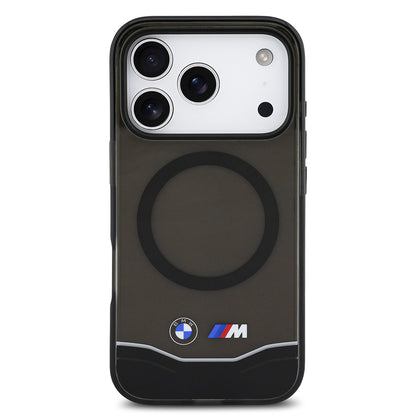 iPhone 17 Pro Kılıf BMW Orjinal Lisanslı M-safe Şarj Özellikli Metal Buton Tasarımlı Tranparan M Dizayn Kılıf