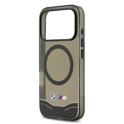 iPhone 17 Pro Kılıf BMW Orjinal Lisanslı M-safe Şarj Özellikli Metal Buton Tasarımlı Tranparan M Dizayn Kılıf