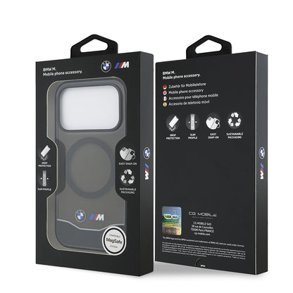 iPhone 17 Pro Kılıf BMW Orjinal Lisanslı M-safe Şarj Özellikli Metal Buton Tasarımlı Tranparan M Dizayn Kılıf