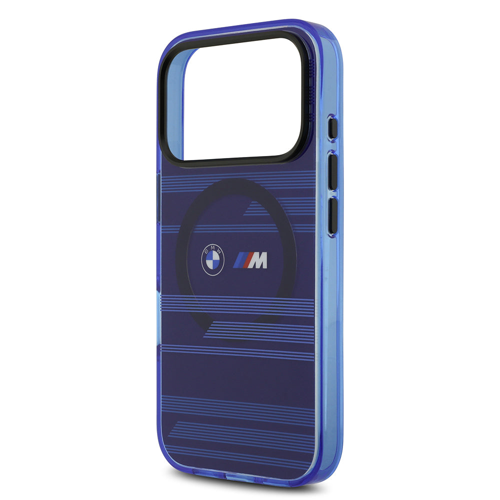 iPhone 17 Pro Kılıf BMW Orjinal Lisanslı M-safe Şarj Özellikli Metal Kamera Butonlu Yatay Şeritli M Dizayn Kılıf