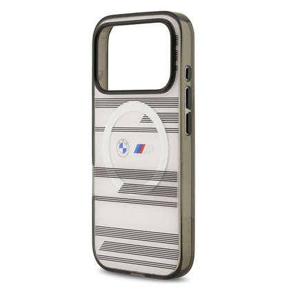 iPhone 17 Pro Kılıf BMW Orjinal Lisanslı M-safe Şarj Özellikli Metal Kamera Butonlu Yatay Şeritli M Dizayn Kılıf