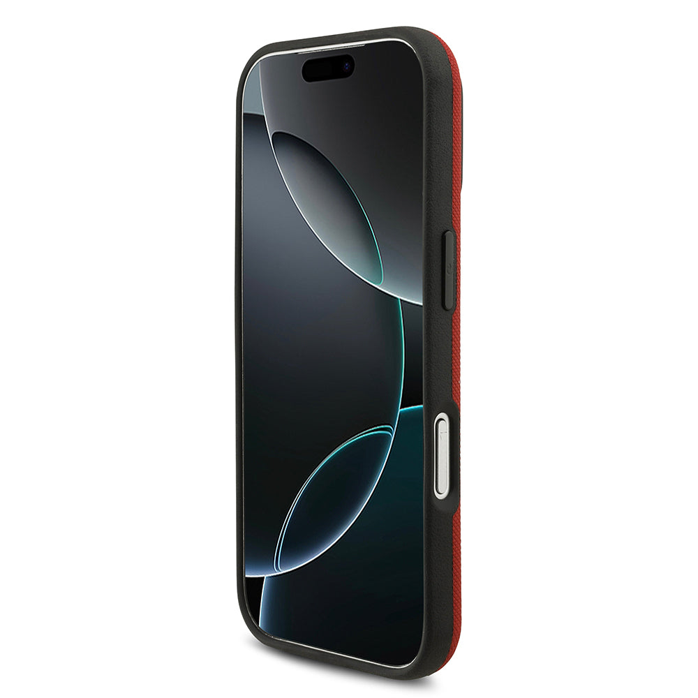 iPhone 17 Pro Kılıf BMW Orjinal Lisanslı M-safe Şarj Özellikli Metal Logolu Delikli M Dizayn Deri Kılıf