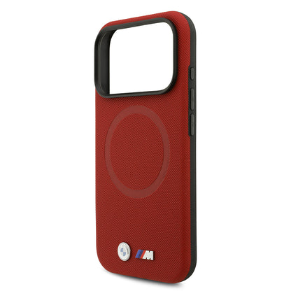 iPhone 17 Pro Kılıf BMW Orjinal Lisanslı M-safe Şarj Özellikli Metal Logolu Delikli M Dizayn Deri Kılıf