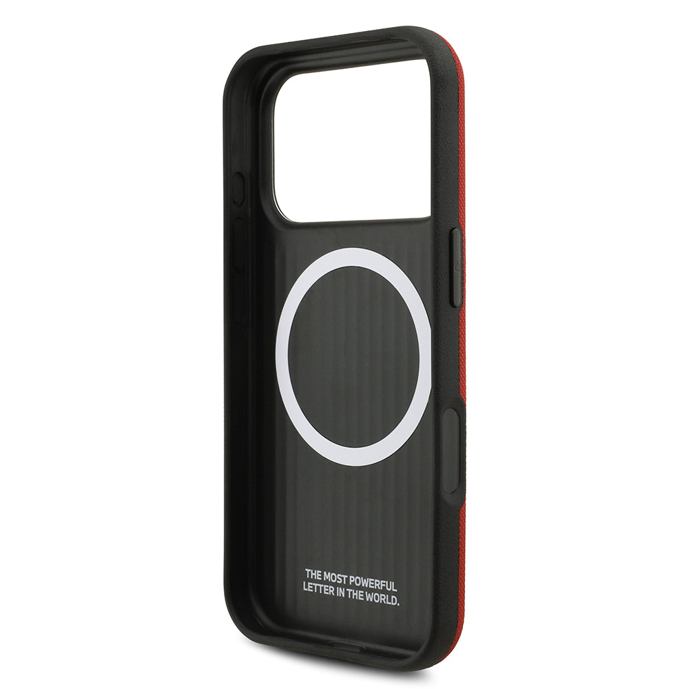 iPhone 17 Pro Kılıf BMW Orjinal Lisanslı M-safe Şarj Özellikli Metal Logolu Delikli M Dizayn Deri Kılıf