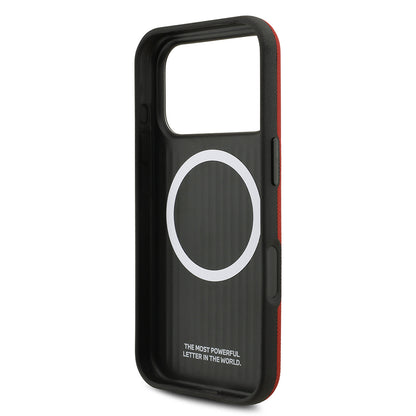 iPhone 17 Pro Kılıf BMW Orjinal Lisanslı M-safe Şarj Özellikli Metal Logolu Delikli M Dizayn Deri Kılıf