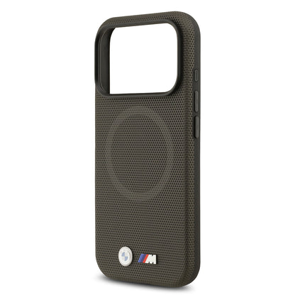 iPhone 17 Pro Kılıf BMW Orjinal Lisanslı M-safe Şarj Özellikli Metal Logolu Delikli M Dizayn Deri Kılıf