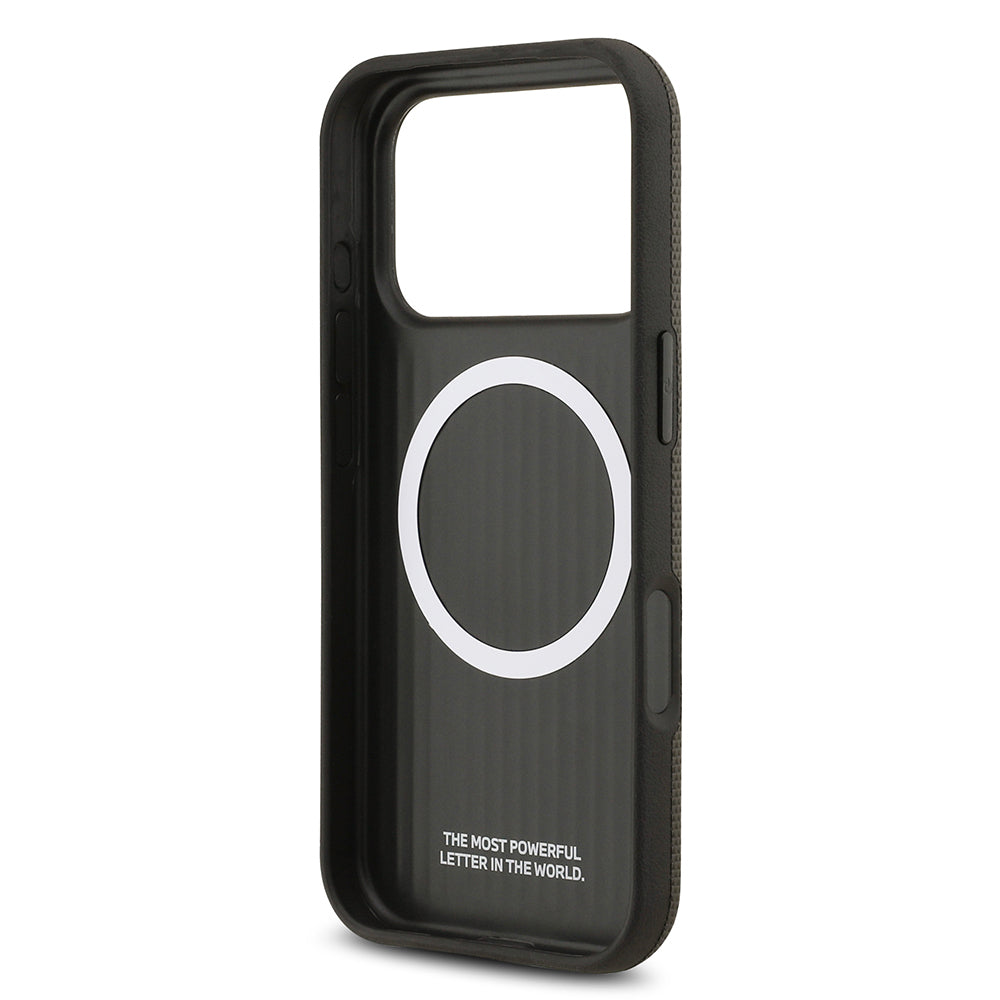 iPhone 17 Pro Kılıf BMW Orjinal Lisanslı M-safe Şarj Özellikli Metal Logolu Delikli M Dizayn Deri Kılıf