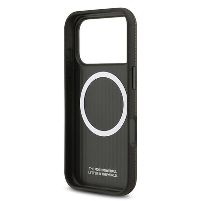 iPhone 17 Pro Kılıf BMW Orjinal Lisanslı M-safe Şarj Özellikli Metal Logolu Delikli M Dizayn Deri Kılıf