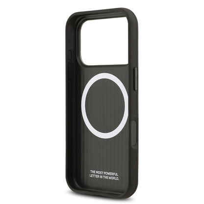 iPhone 17 Pro Kılıf BMW Orjinal Lisanslı M-safe Şarj Özellikli Metal Logolu Delikli M Dizayn Deri Kılıf