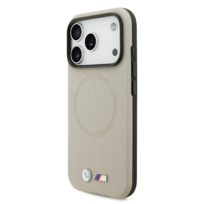iPhone 17 Pro Kılıf BMW Orjinal Lisanslı M-safe Şarj Özellikli Metal Logolu Delikli M Dizayn Deri Kılıf