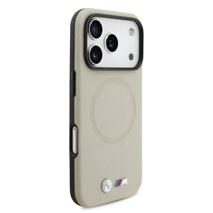 iPhone 17 Pro Kılıf BMW Orjinal Lisanslı M-safe Şarj Özellikli Metal Logolu Delikli M Dizayn Deri Kılıf