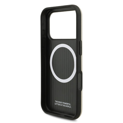 iPhone 17 Pro Kılıf BMW Orjinal Lisanslı M-safe Şarj Özellikli Metal Logolu Delikli M Dizayn Deri Kılıf