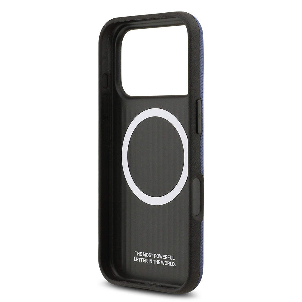 iPhone 17 Pro Kılıf BMW Orjinal Lisanslı M-safe Şarj Özellikli Metal Logolu Delikli M Dizayn Deri Kılıf