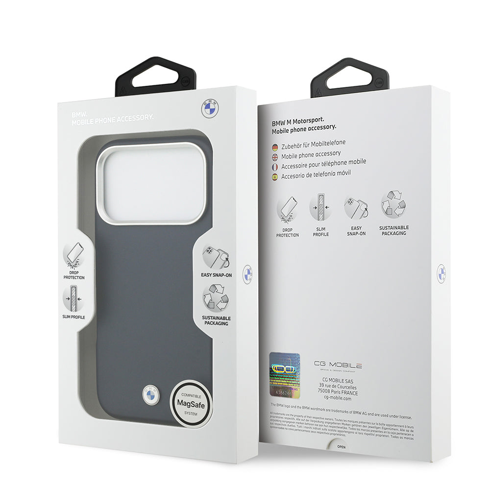 iPhone 17 Pro Kılıf BMW Orjinal Lisanslı M-safe Şarj Özellikli Metal Logolu Tam Kaplama Deri Kılıf