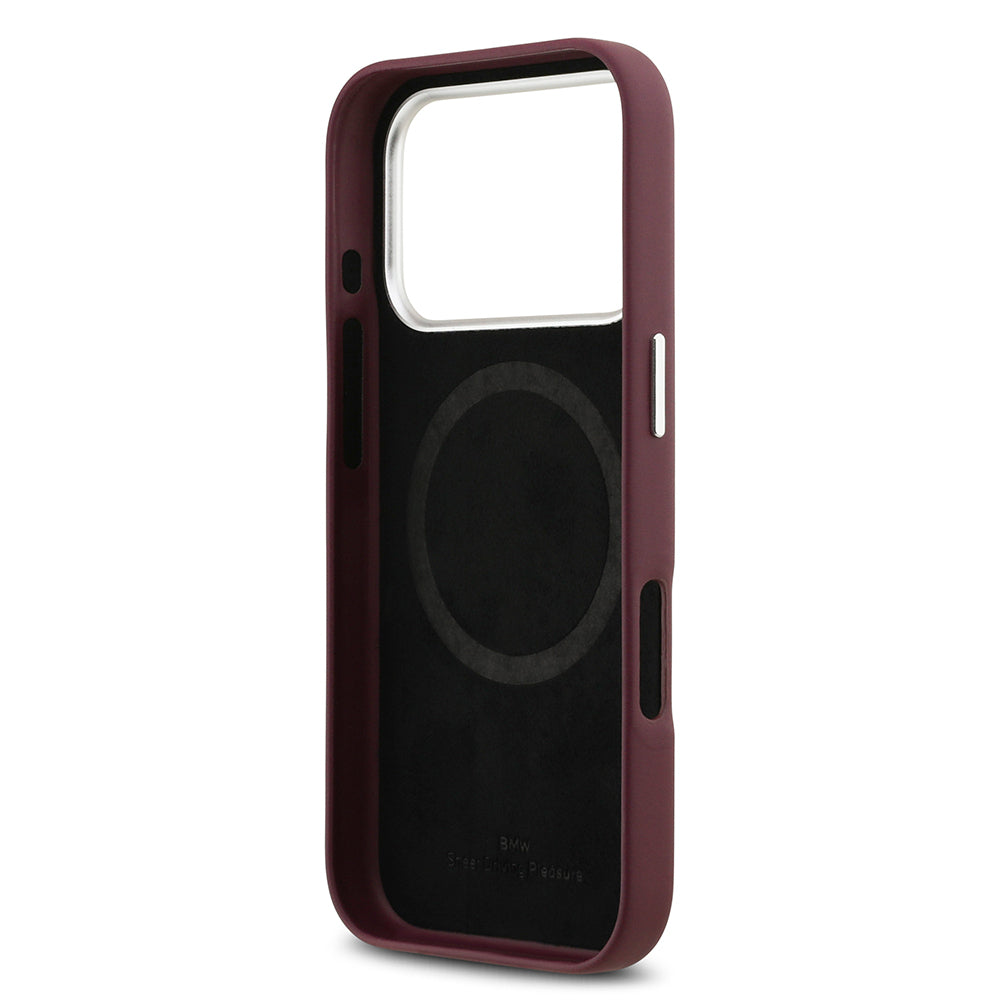 iPhone 17 Pro Kılıf BMW Orjinal Lisanslı M-safe Şarj Özellikli Metal Logolu Tam Kaplama Deri Kılıf