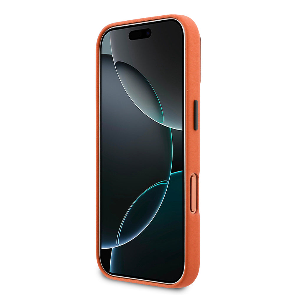 Apple iPhone 17 Pro Kılıf BMW Orjinal Lisanslı M-safe Şarj Özellikli Standlı Metal Kamera Çerçeveli M Logolu PU Deri Kapak