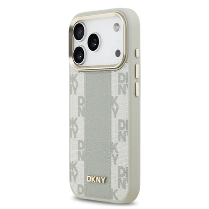 iPhone 17 Pro Kılıf DKNY Orjinal Lisanslı M-safe Şarj Özellikli 3D Yazılı Checkered Pattern Kılıf
