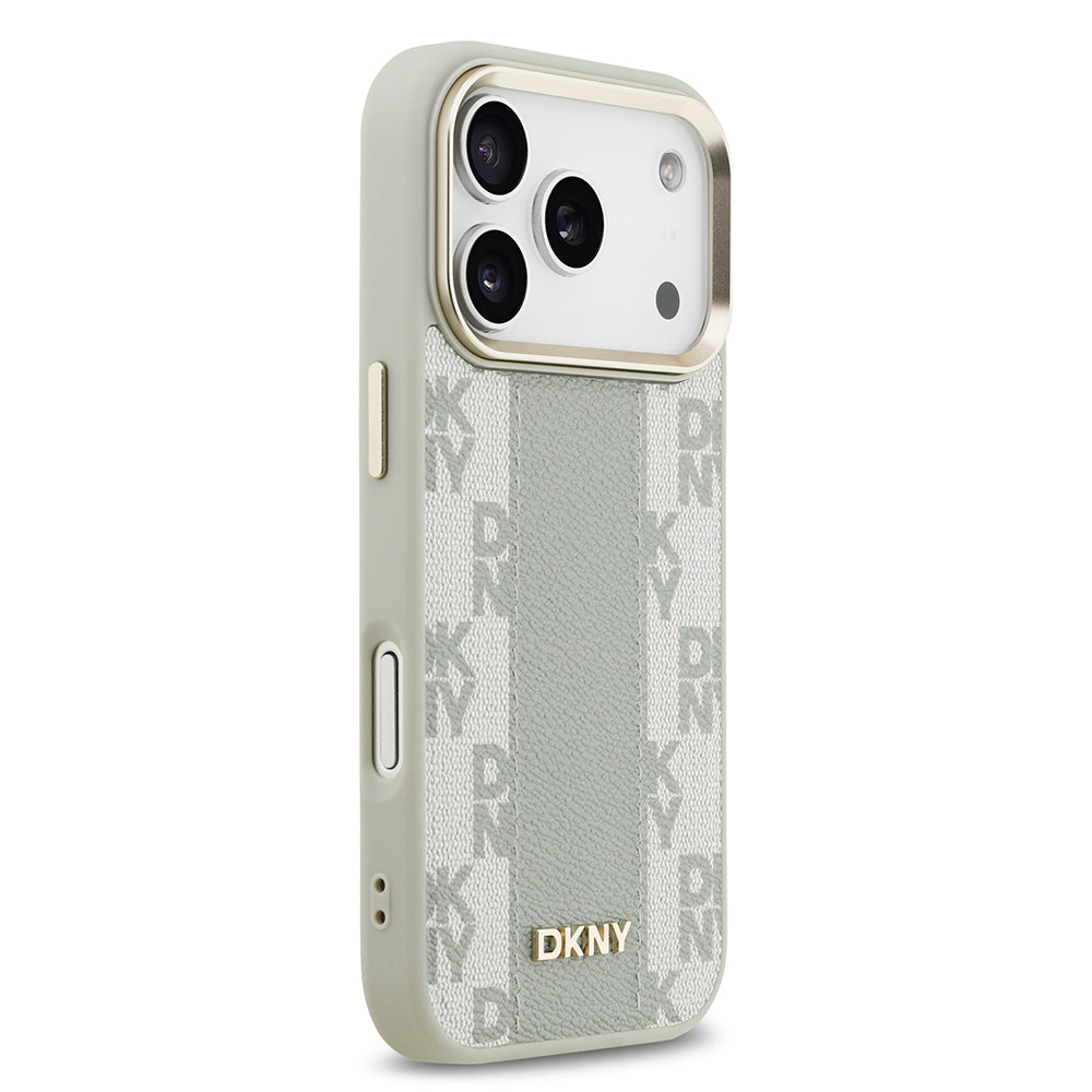 iPhone 17 Pro Kılıf DKNY Orjinal Lisanslı M-safe Şarj Özellikli 3D Yazılı Checkered Pattern Kılıf