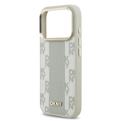 iPhone 17 Pro Kılıf DKNY Orjinal Lisanslı M-safe Şarj Özellikli 3D Yazılı Checkered Pattern Kılıf