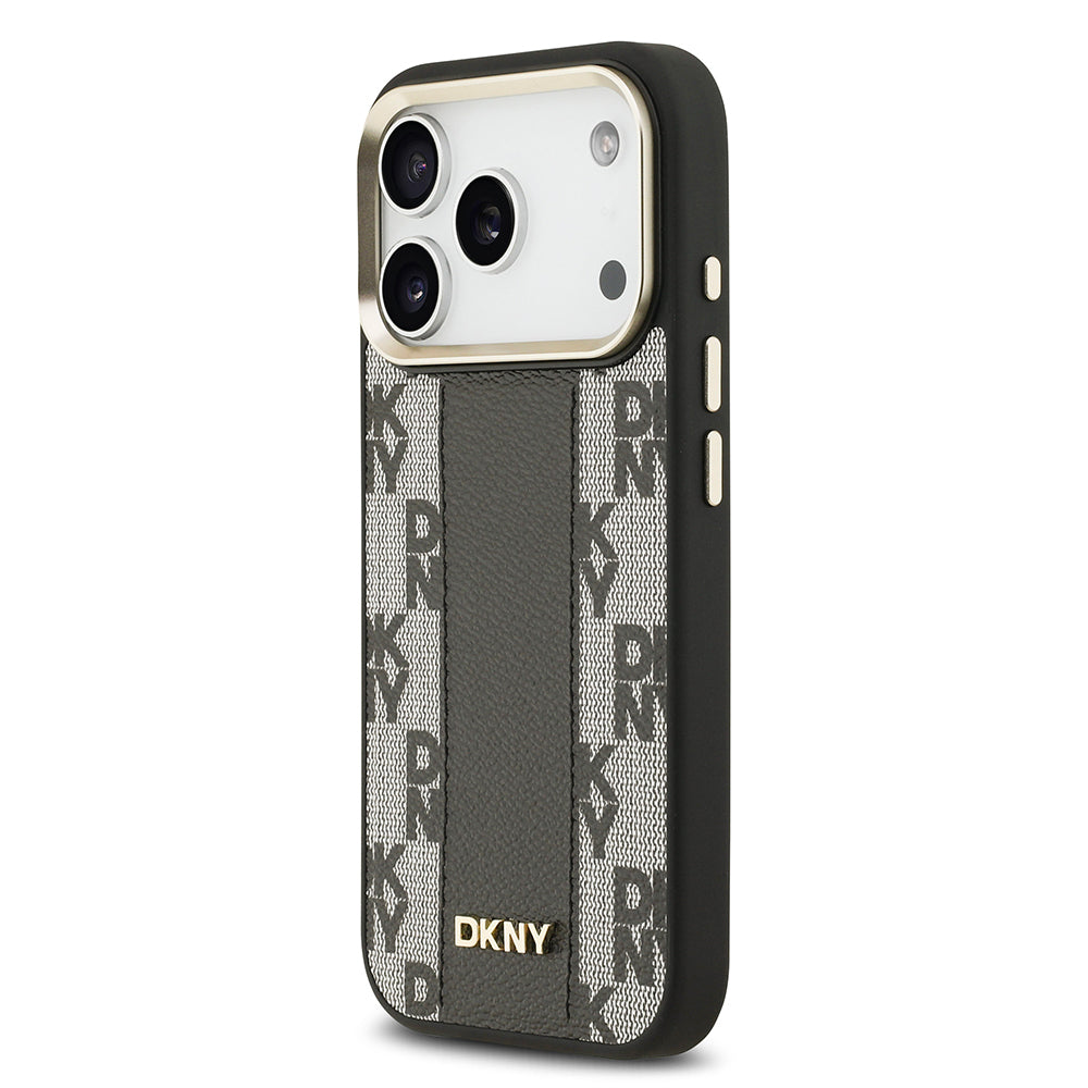 iPhone 17 Pro Kılıf DKNY Orjinal Lisanslı M-safe Şarj Özellikli 3D Yazılı Checkered Pattern Kılıf