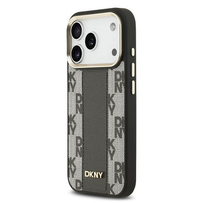 iPhone 17 Pro Kılıf DKNY Orjinal Lisanslı M-safe Şarj Özellikli 3D Yazılı Checkered Pattern Kılıf