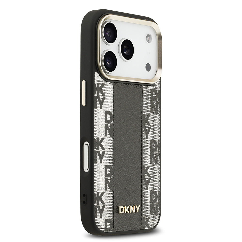 iPhone 17 Pro Kılıf DKNY Orjinal Lisanslı M-safe Şarj Özellikli 3D Yazılı Checkered Pattern Kılıf