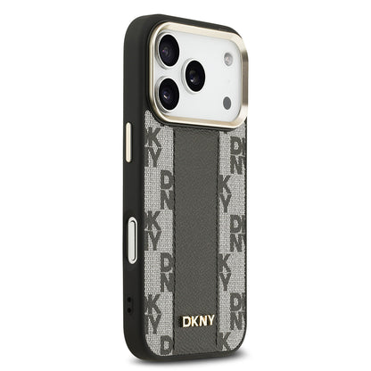 iPhone 17 Pro Kılıf DKNY Orjinal Lisanslı M-safe Şarj Özellikli 3D Yazılı Checkered Pattern Kılıf