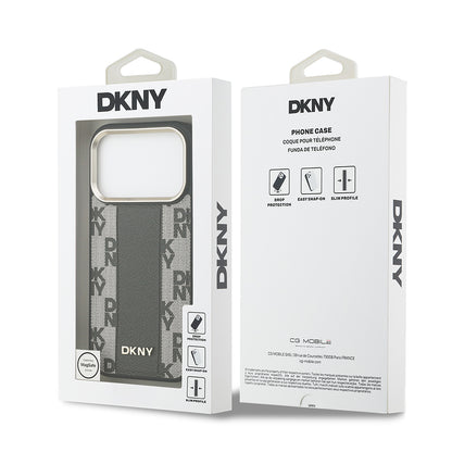 iPhone 17 Pro Kılıf DKNY Orjinal Lisanslı M-safe Şarj Özellikli 3D Yazılı Checkered Pattern Kılıf
