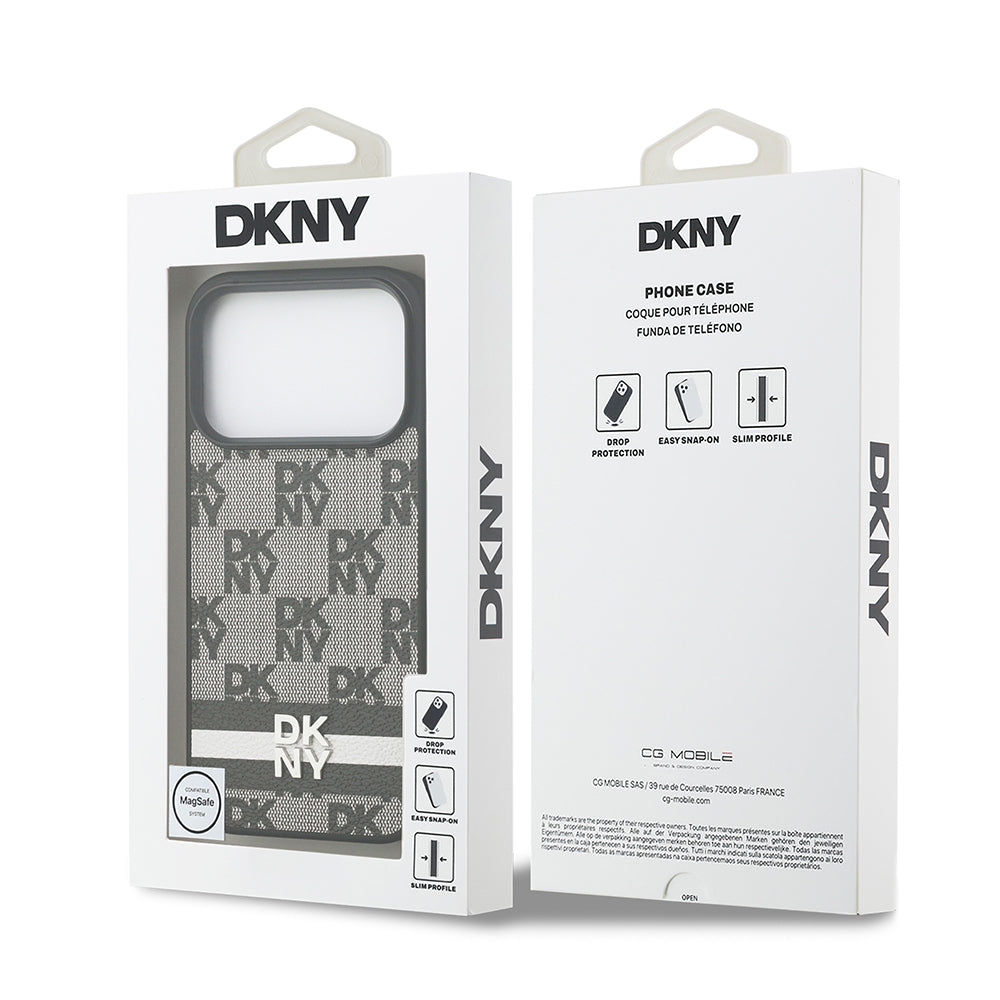 iPhone 17 Pro Kılıf DKNY Orjinal Lisanslı M-safe Şarj Özellikli 3D Yazılı Metal Logolu Kılıf