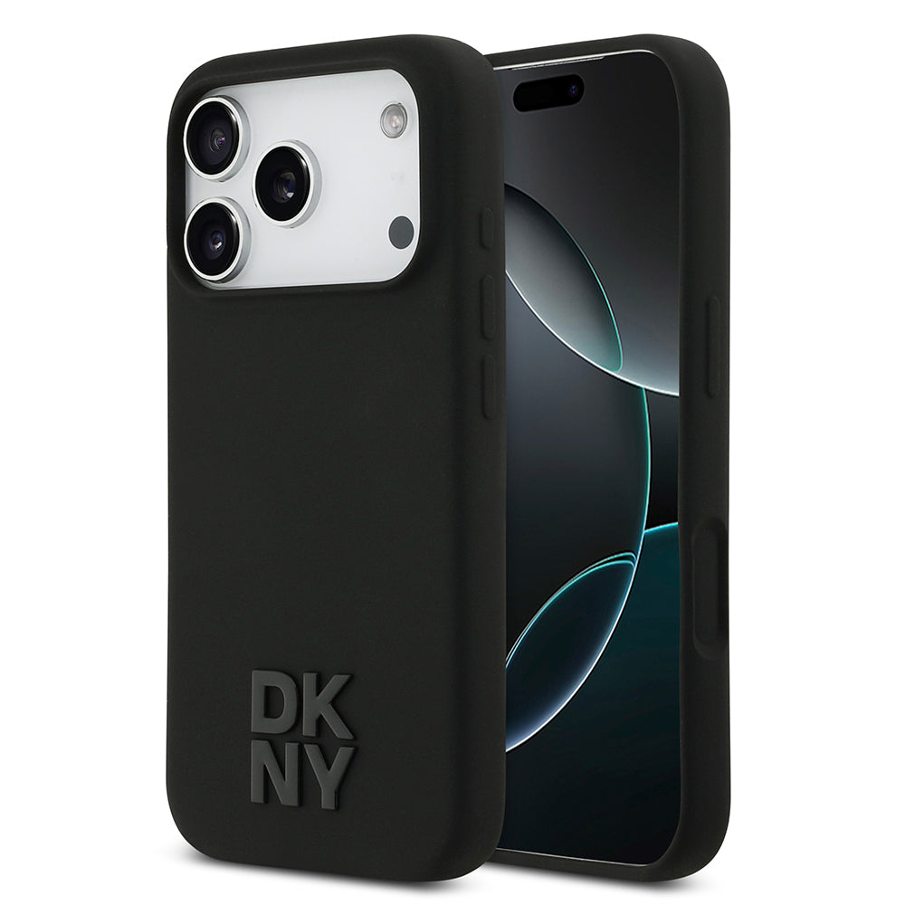 Apple iPhone 17 Pro Kılıf DKNY Orjinal Lisanslı M-safe Şarj Özellikli Metal Logolu Silikon Kapak