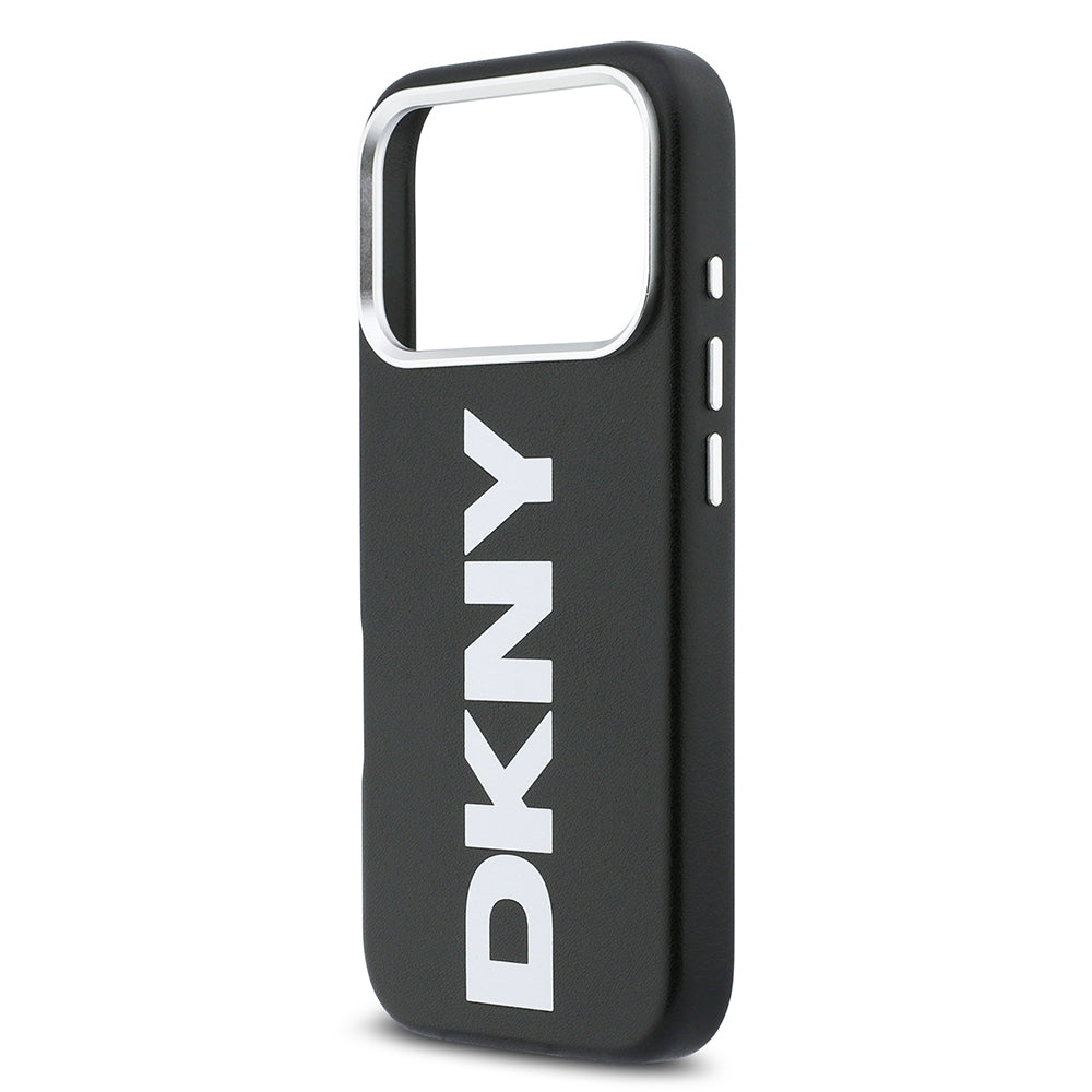 Apple iPhone 17 Pro Kılıf DKNY Orjinal Lisanslı M-safe Şarj Özellikli PU Büyük Dikey Logolu Kapak