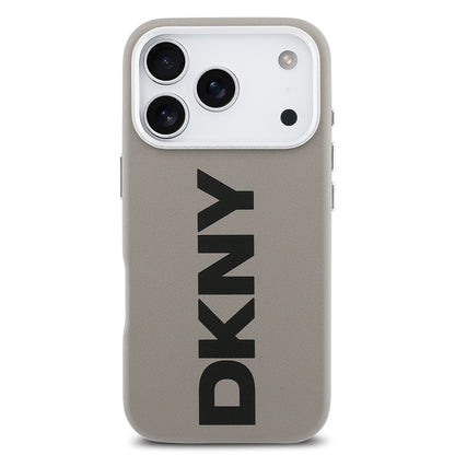 Apple iPhone 17 Pro Kılıf DKNY Orjinal Lisanslı M-safe Şarj Özellikli PU Büyük Dikey Logolu Kapak