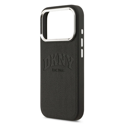 iPhone 17 Pro Kılıf DKNY Orjinal Lisanslı M-safe Şarj Özellikli PU Deri Kabartmalı Kılıf