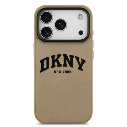 iPhone 17 Pro Kılıf DKNY Orjinal Lisanslı M-safe Şarj Özellikli PU Deri Kabartmalı Kılıf