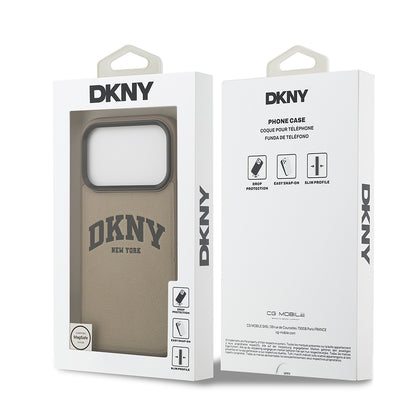 iPhone 17 Pro Kılıf DKNY Orjinal Lisanslı M-safe Şarj Özellikli PU Deri Kabartmalı Kılıf