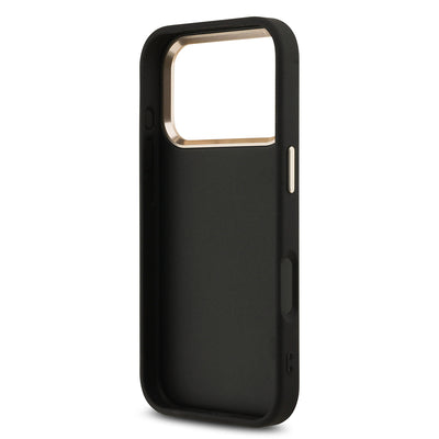 Apple iPhone 17 Pro Kılıf Guess Orjinal Lisanslı 4G Büyük Metal Kamera Çerçeveli ve Logolu Glitter Kapak Gold