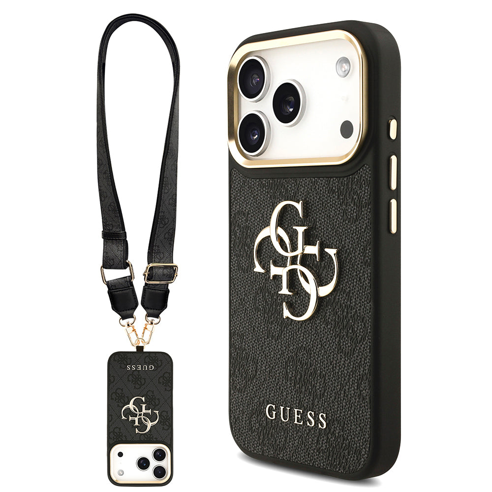iPhone 17 Pro Kılıf Guess Orjinal Lisanslı 4G Büyük Metal Logolu Kalın Askılı Kılıf
