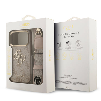 iPhone 17 Pro Kılıf Guess Orjinal Lisanslı 4G Büyük Metal Logolu Kalın Askılı Kılıf