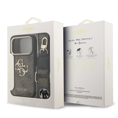 iPhone 17 Pro Kılıf Guess Orjinal Lisanslı 4G Büyük Metal Logolu Kalın Askılı Kılıf