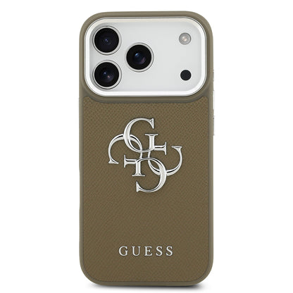 iPhone 17 Pro Kılıf Guess Orjinal Lisanslı Grained 4G Metal Büyük Logolu Kılıf