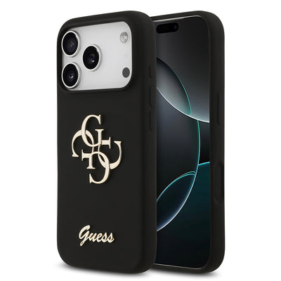 Apple iPhone 17 Pro Kılıf Guess Orjinal Lisanslı Grained Yazı Logolu Kapak Yeşil