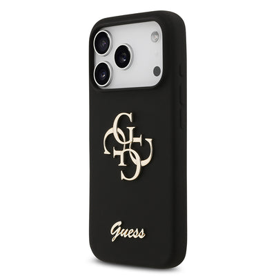 Apple iPhone 17 Pro Kılıf Guess Orjinal Lisanslı Grained Yazı Logolu Kapak Kahverengi