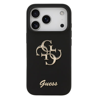 Apple iPhone 17 Pro Kılıf Guess Orjinal Lisanslı Grained Yazı Logolu Kapak Yeşil