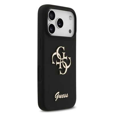 Apple iPhone 17 Pro Kılıf Guess Orjinal Lisanslı Grained Yazı Logolu Kapak Yeşil