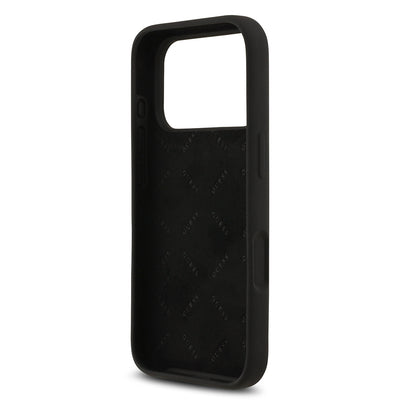 Apple iPhone 17 Pro Kılıf Guess Orjinal Lisanslı Grained Yazı Logolu Kapak Pembe