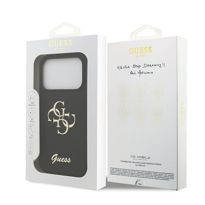 Apple iPhone 17 Pro Kılıf Guess Orjinal Lisanslı Grained Yazı Logolu Kapak Yeşil