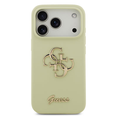 Apple iPhone 17 Pro Kılıf Guess Orjinal Lisanslı Grained Yazı Logolu Kapak Kahverengi